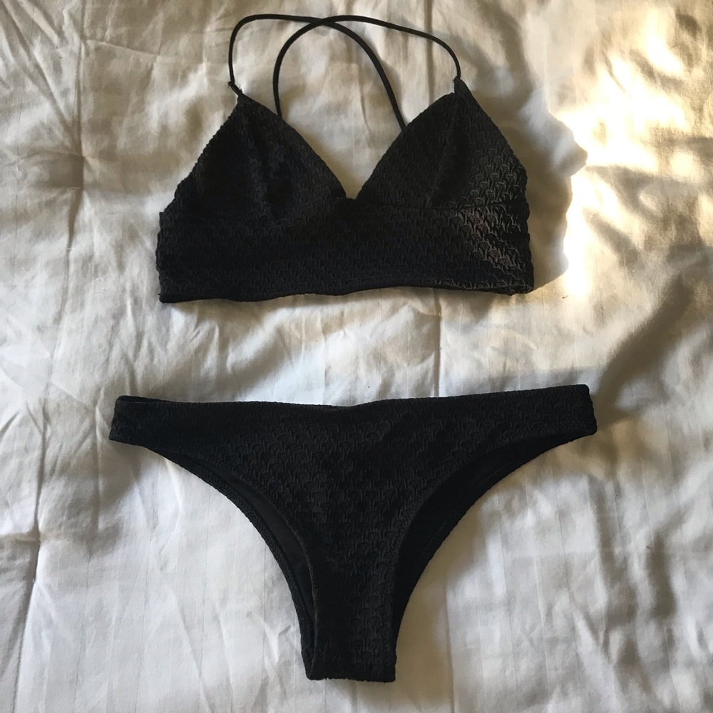 H&M black bralette/ cheeky bikini